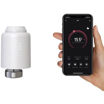 Tellur умный WiFi термостатический радиаторный клапан RVSH1 TLL331441, 5-35°C, 0,1°C точность, LED, WiFi, 2,4 GHz (TLL331441)
