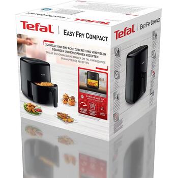 Tefal Easy Fry Compact fritēze EY145810, 3 L, 1300 W, melna, 10 programmas, elektroniskais vadības panelis (EY145810)
