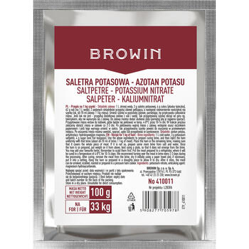 Browin Нитрат натрия для засолки мяса 410011, 100 г, универсальный для мяса (410011)