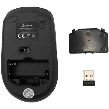 Sbox Мышь WM-837B, 4D, 1600 DPI, 2x AAA, 10m, беспроводная RF 2.4 GHz, совместима с Windows и MacOS (WM-837B)