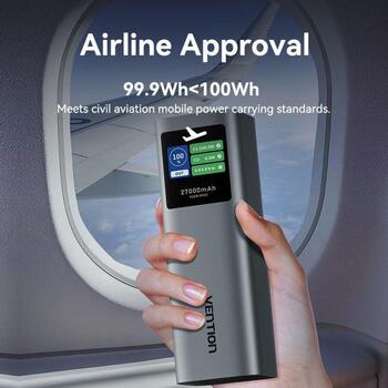 Vention Power Bank FKEH0, 27000mAh, 140W, Зарядка до 3 устройств, Удобен для путешествий (FKEH0)