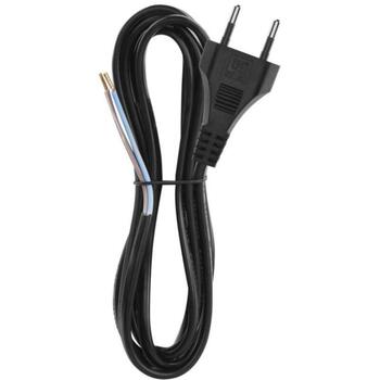 Emos Кабель питания S19272, 2м, 2x0,75мм2, черный, KF-H1, PVC, H03VVH2-F, 1 шт, подвешенный (S19272)