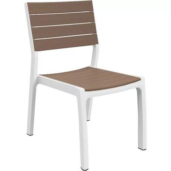 Keter Садовый стул Harmony 223310, белый/бежевый, 47x60x86см, 3.7кг, панельное сиденье, устойчивый к погоде (223310)
