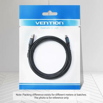 Vention KABELIS USB-C UZ USB2.0 1M MELNS COKBF, 1m, USB A, USB C, 0.48Gbit/s, 3A, magnētiski aizsargāts (COKBF)