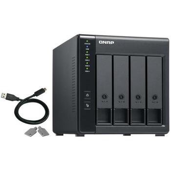 Qnap TR-004 4-bay USB 3.0 RAID расширяющий корпус, 1 USB-C, 4 x 3.5 дюйма SATA диски, 65W, 100-240V AC (TR-004)