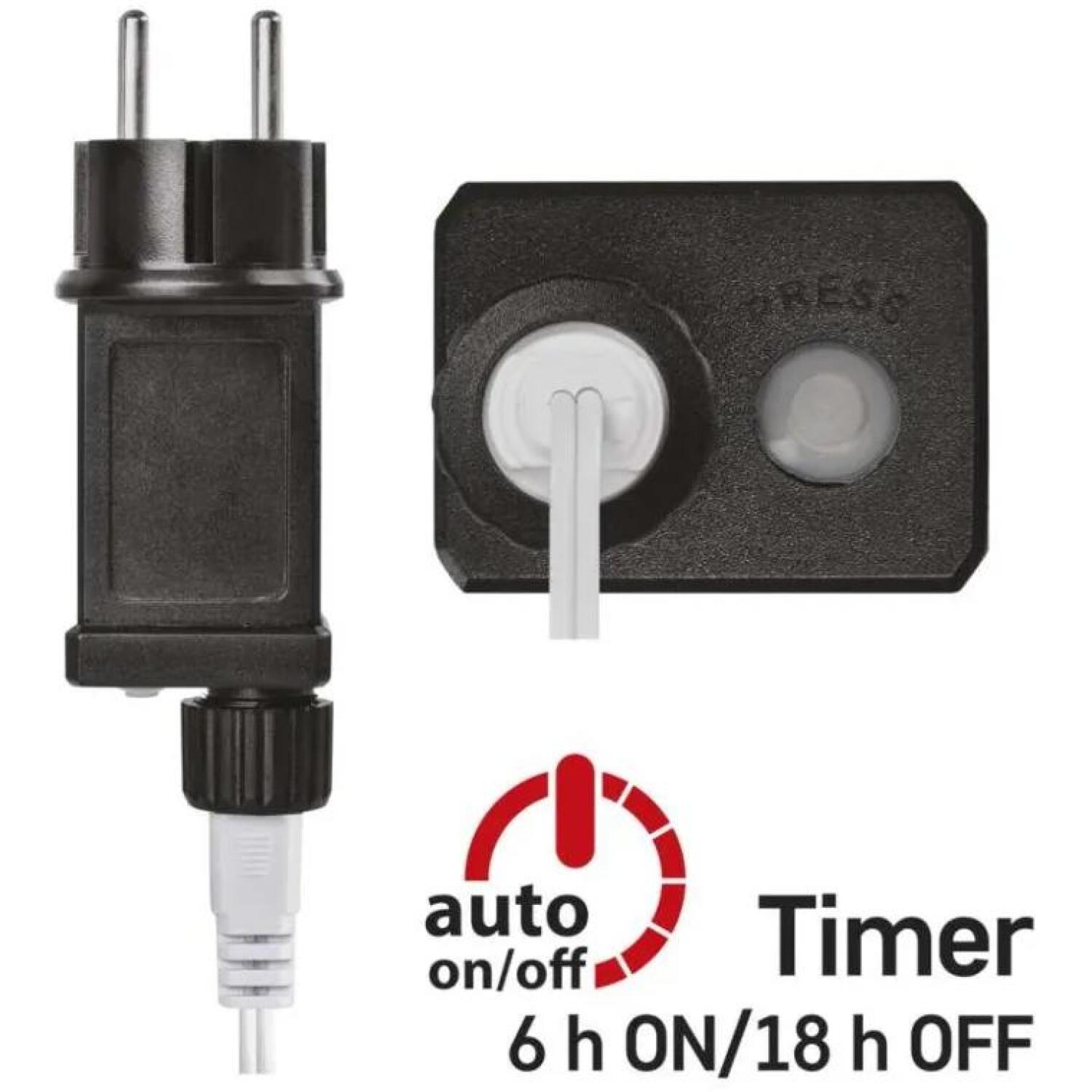 Emos Рождественская гирлянда D5AC01, 4 м, 40 LED, 3,6 Вт, IP44, холодный белый, 10 000 ч, 5 м длина кабеля (D5AC01)