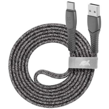Rivacase USB-C кабель PS6102GR12, 1.2м, серый, USB 2.0, 480Mbps, 5000+ изгибов, нейлоновая оплетка (PS6102GR12)