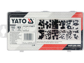 Yato skrūvju komplekts YT-06777, 160 gab, DIN 913, metriskā vītne, sešstūra galva, melnināts, 3x5mm-10x12mm (YT-06777)