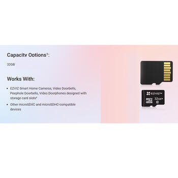 Ezviz CS-CMT-CARDT64G-D карта MicroSD, 64GB, UHS-I класс 10, чтение 90MB/s, запись 50MB/s, для Full HD записи (CS-CMT-CARDT64G-D)
