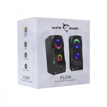 White Shark FLOW компьютерная колонка, 5 Вт, 2.0, 180-20000 Гц, 70 дБ, 3.5 мм, USB, черный (FLOW)