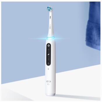 Oral-B elektriskā zobu birste iO5 Quite White, 1 galviņa, 5 režīmi, 48000 apgr/min, spiediena sensors, taimeris, Bluetooth (iO5 Quite White)
