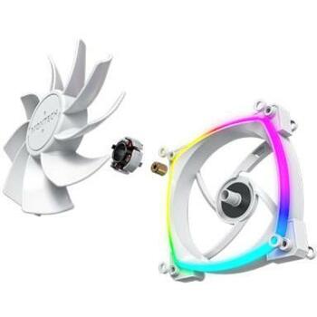 Montech Datora korpuss ventilators RX120 PWM WHITE 3 IN 1, 120mm, 1600RPM, 27dB, 3xRGB LED, 4-pin PWM, Rifle bearing (RX120 PWM WHITE 3 IN 1)