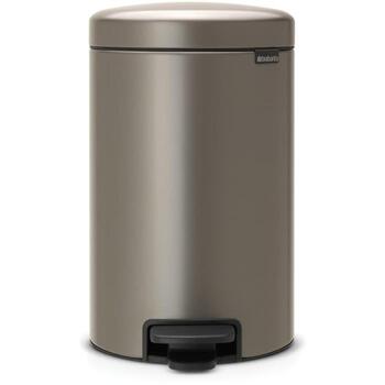 Brabantia NewIcon 113628 atkritumu tvertne ar pedāli, 12 l, klusa vāka aizvēršanās, izņemams grozs (113628)