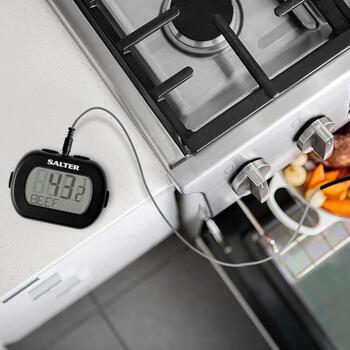 Salter Цифровой термометр 515 BKCR, 0,1°C, двойной датчик, ЖК-дисплей, ABS корпус, нержавеющая сталь зонд (515 BKCR)