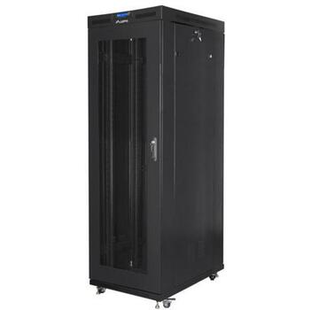 Lanberg Установка шкафа 19 42U 800mm, 800kg, перфорированная дверь, LCD, IP20, 6 слотов для вентиляторов, 4 вертикальные рейки (FF01-8042-23BL)