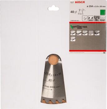 Stacionārā ripzāģa disks 254x30x40, kokam, Galda zāģiem PRO WOOD RIPZĀĢA ASMENS, 2608640443, BOSCH (2608640443)