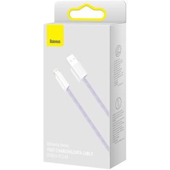 Baseus Динамический кабель USB на Lightning, CALD000505, 2м, 2.4A, 480Mbps, ABS, высокоплотное плетение (CALD000505)