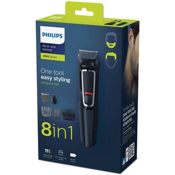 Philips Trimmeris MG3730/15, 60min, 8 instrumentu, bez eļļas, mazgājams, pašasināšanas asmeņi (MG3730/15)