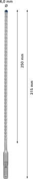Triecienurbis SDS plus-7X 6x250x315mm, 1 gab., Perforatora urbjiem EXPERT SDS PLUS-7X TRIECIENURBIS PERFORATORIEM, 2608900075, BOSCH (2608900075)