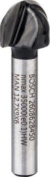 Padziļinājumu frēze 6 mm R1 6,3 mm, D 12,7 mm, Rokas frēzēm, malu frēzēm IELIEKTO GROPJU FRĒZE STANDARD FOR WOOD, 2608628450, BOSCH (2608628450)