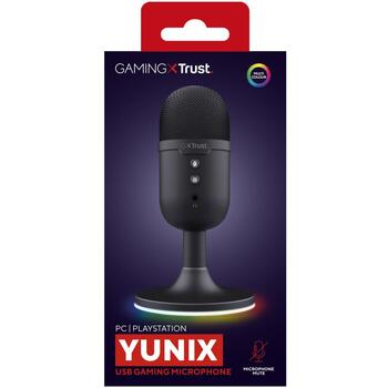 Trust Микрофон GXT 234P Yunix, USB, 108 мм, 55 мм, 1.8 м, 32 дБ, 100-16000 Гц, 216 г, Черный, 2 года гарантии (25372)