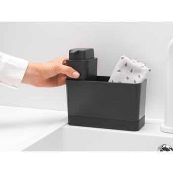 Brabantia органайзер для кухонных принадлежностей с дозатором для мыла 302602, 250мл, тёмно-серый (302602)