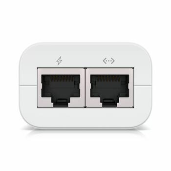 Адаптер питания PoE+ 30 Вт с Gigabit RJ45 входом данных + PoE+ выход 48 В DC U PoE+ Белый Ubiquiti (U-PoE+)