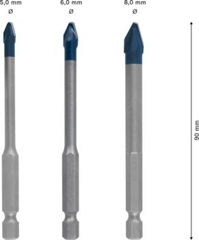 Urbju komplekts flīzēm HEX-9 HardCeramic (3gab.) HEX 2608900595 BOSCH (2608900595)