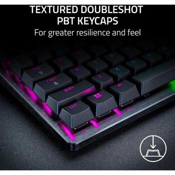 Razer Spēļu klaviatūra Huntsman V3 Pro RZ03-04970100-R3M1, vadu, US QWERTY, analogie optiskie slēdži Gen-2, RGB Chroma, PBT (RZ03-04970100-R3M1)