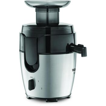 Zelmer Соковыжималка ZJE4800 71205340P, 600 W, 2 скорости, 65 мм, 0,4 л, 0,7 л, нержавеющая сталь, механическая, drip-stop (71205340P)