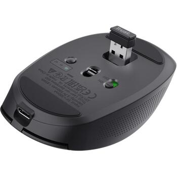 Trust Ozaa Мышь USB Оптическая WRL 24819, 3200 DPI, 6 кнопок, беспроводная, USB Type-A, Bluetooth, перезаряжаемая, тихий клик (24819)