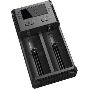 Nitecore Зарядное устройство INTELLICHARGERNEWI2 1000mA, 2 слота, поддержка аккумуляторов 3.7V и 4.35V, ACD технология (INTELLICHARGERNEWI2)