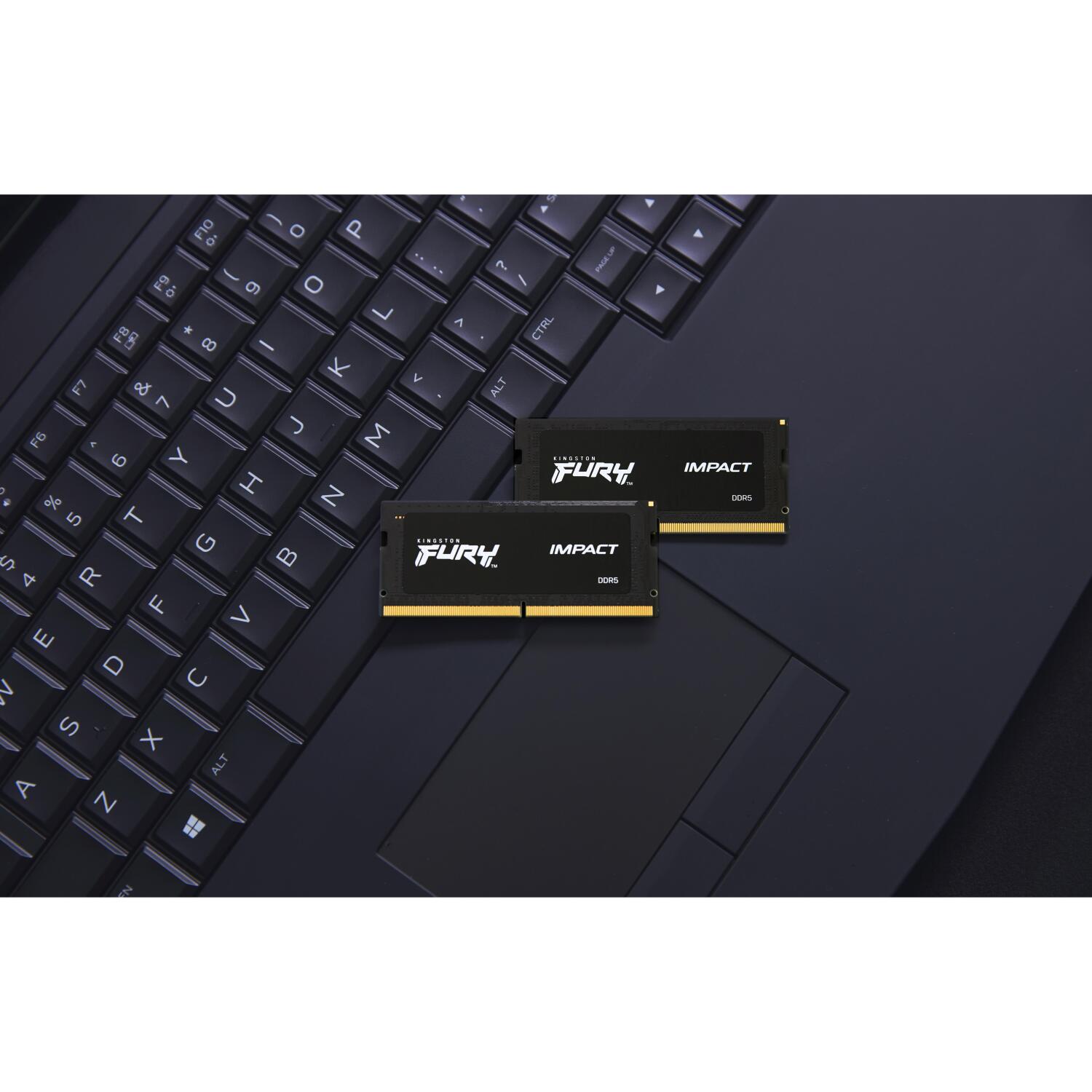 Kingston оперативная память KF560S38IB-16, 16GB, 6000MT/s, DDR5, CL38, SODIMM, FURY Impact, PnP, XMP 3.0, радиатор (KF560S38IB-16)