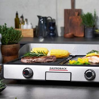 Gastroback Гриль 42524, 2000W, 5.2kg, 1300cm², антипригарное покрытие, термостат, защита от брызг (42524)