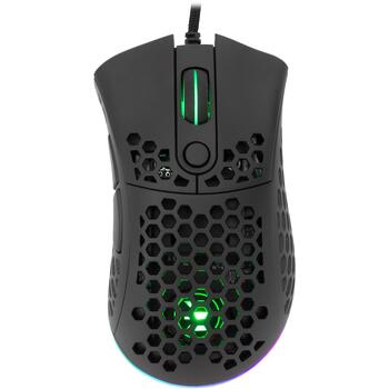 White Shark Premium Line Pele SHURIKEN, 19000 DPI, 6D pogas, 1000 Hz, RGB apgaismojums, USB 2.0, 1,8 m kabelis (SHURIKEN)