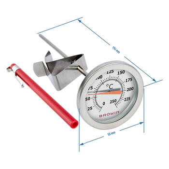 Browin 101300, 0-250°C, 17,5cm, analogais, adatas zonde, balts ciparnīca, nerūsējošais tērauds (101300)