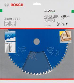 Ripzāģa disks Expert Wood 260 x 30 x 2,4 mm, 60, Paneļzāģiem RIPZĀĢA ASMENS EXPERT FOR WOOD, 2608644082, BOSCH (2608644082)