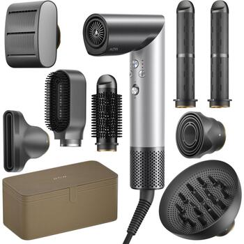 Mova устройство для укладки волос Master 10 AMMA10 Grey, 1600W, 110000 об/мин, 55 м/с, технология Coanda, 8 насадок, NTC датчик (AMMA10 Grey)