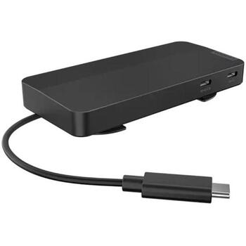 Lenovo USB-C Dual Display Travel Dock with Adapter 40B90100EU, 1 x RJ-45, 1 x DP, 1 x HDMI, 1 x USB-A 10 Gbps, 2 x USB-C 10 Gbps (40B90100EU)