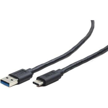 Gembird kabelis USB 3.0 AM uz Type-C 1 m, melns, zelta pārklājuma savienotāji (CCP-USB3-AMCM-1M)