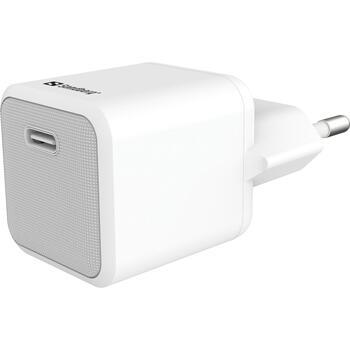 Sandberg USB-C 20W Зарядное устройство 441-57, 230V, 5V/3A, 9V/2,22A, 12V/1,67A, 1x USB-C, быстрая зарядка (441-57)