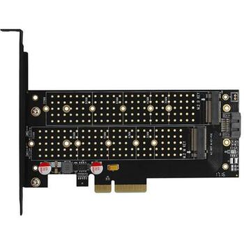 Axagon SSD адаптер PCEM2-DC PCIe 3.0, 2x M.2, 8GBps, черный, 140 x 68 x 17 мм, 2 термопрокладки, вентилятор (PCEM2-DC)