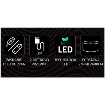 Manta Декоративная лампа MASNL128MT, 6W, 5V, 1xLED, 2м кабель, многоцветная, сенсорная кнопка, элегантный дизайн (MASNL128MT)