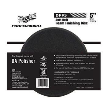 Meguiar's DFF5 PRO 5 дюймовый 125 мм поролоновый диск Soft Buff DA (двойного действия), универсальный, с липким креплением для любого полировщика 1шт (DFF5)