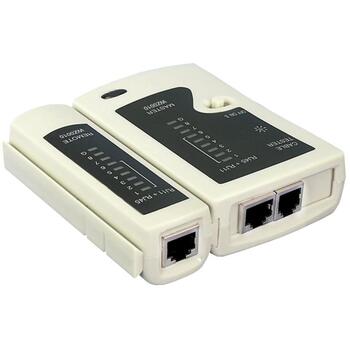 Logilink тестер кабеля WZ0010, RJ11, RJ12, RJ45, UTP, STP, светодиодный индикатор, выносной блок, батарея 9V (WZ0010)