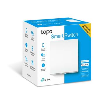 Умный выключатель света, 1-gang 1-way, TP-Link, TAPOS210, 600 W LED / 600W CFL / 1000W INC / 1000W FTL / 50 W вентилятор, 868 MHz, 0ºC~ 40ºC, CE, RoHS, UKCA (TAPOS210)