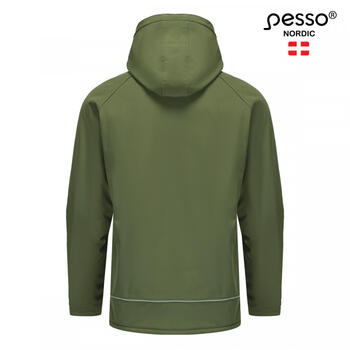 Pesso Otava OTAVA_OG-2XL, softshell ziemas jaka, 2XL, zaļa, 300 g/m², ūdens/vēja necaurlaidīga, elpojoša, atstarojoša (OTAVA_OG-2XL)