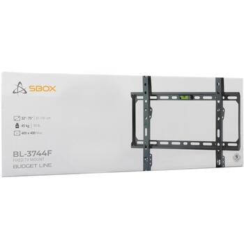Sbox televizora stiprinājums BL-3744F, 32''–75'', 45kg, 50x50-400x400, melns, līmeņa regulēšana, plāns 22mm (BL-3744F)