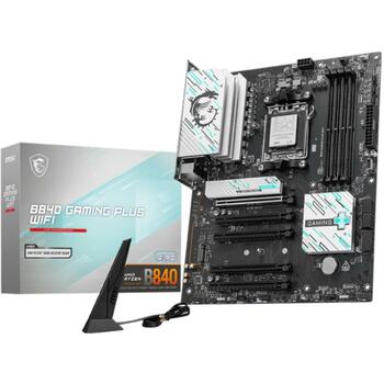 Msi Dēlis B840 GAMING PLUS WIFI, AMD Ryzen 7000/8000/9000, DDR5 256 GB, 2.5G LAN, Wi-Fi 7, PCIe 4.0, 4 DIMM, 7.1 audio (B840 GAMING PLUS WIFI)