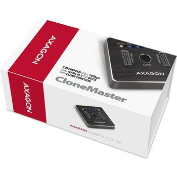 Axagon док-станция ADSA-M2C, USB-C 10 Гбит/с, 2x M.2 NVMe, серый, 68 x 68 x 17 мм, блок питания 100-240В/5В-3А (ADSA-M2C)